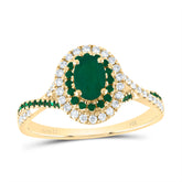 1/5CTW-DIA ANA M 1/5CTW-RD-EM 6X4MM OV-EM NAT GEM DOUBLE HALO BRIDAL RING